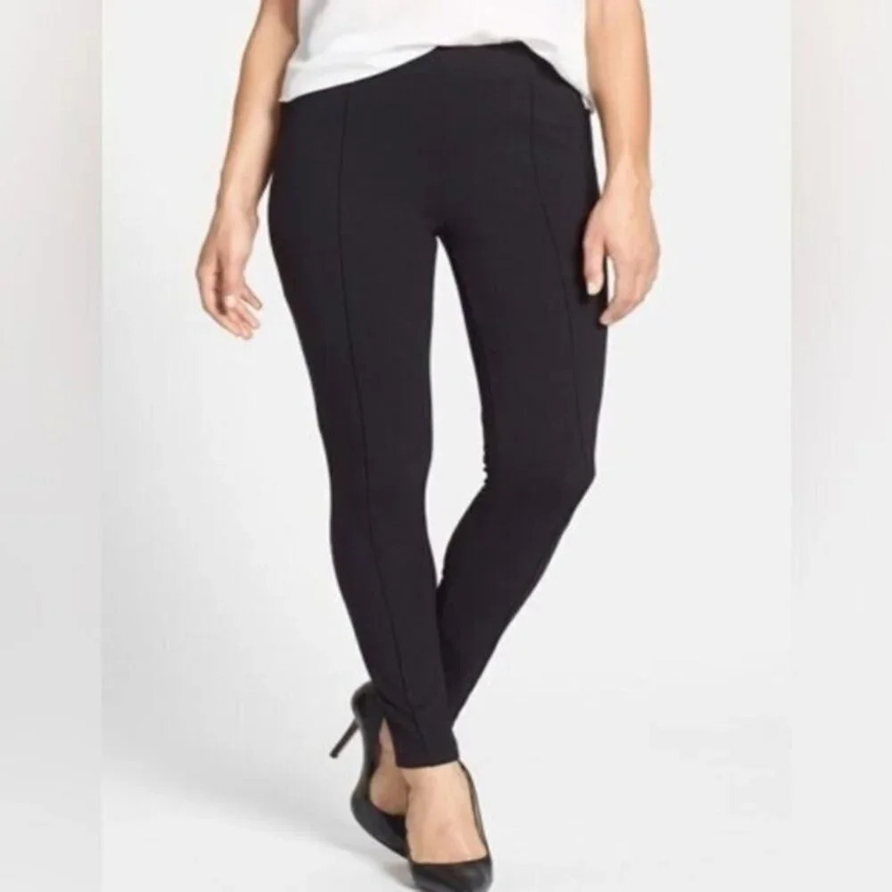 Chaus Pull On Ponte Pants Seamed Black S